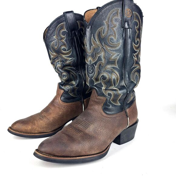 Tony Lama Mens Leather Western Cowboy Boots RR4001 7.5 EE Wide - Picture 1 of 16